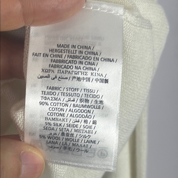 Gant White Cream Cotton Silk Wool Blend Crewneck Sweater Size XL - Picture 8 of 9